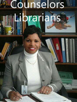 School Librarian at the desk